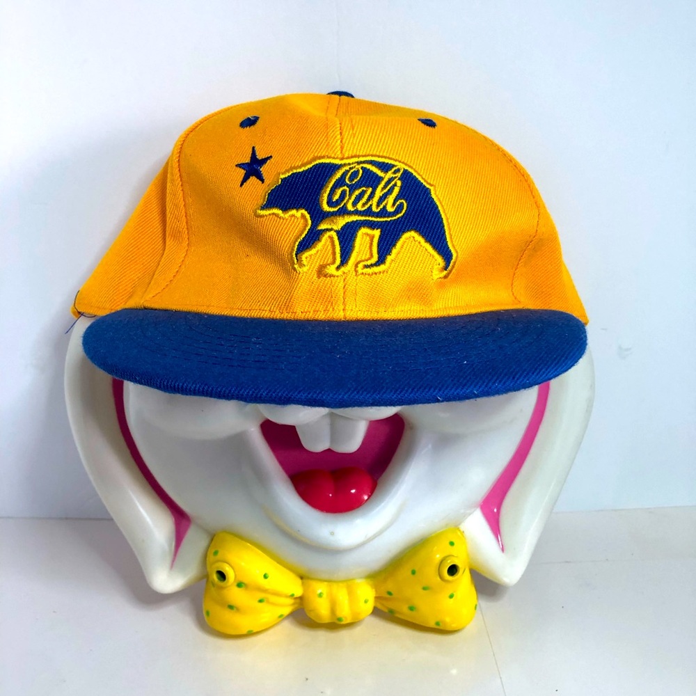 California Bear Logo SnapBack Hat Cap Adjustable Yellow and Blue Official Cali